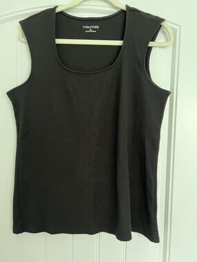 Maurices Black Ribbed Scoop Tank Top